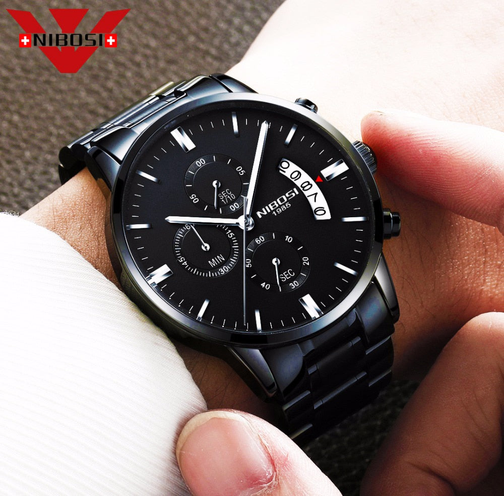 Men Watch Top Brand Men's Watch Fashion Watches Relogio Masculino Military Quartz Wrist Watches Hot Clock Male Sports NIBOSI