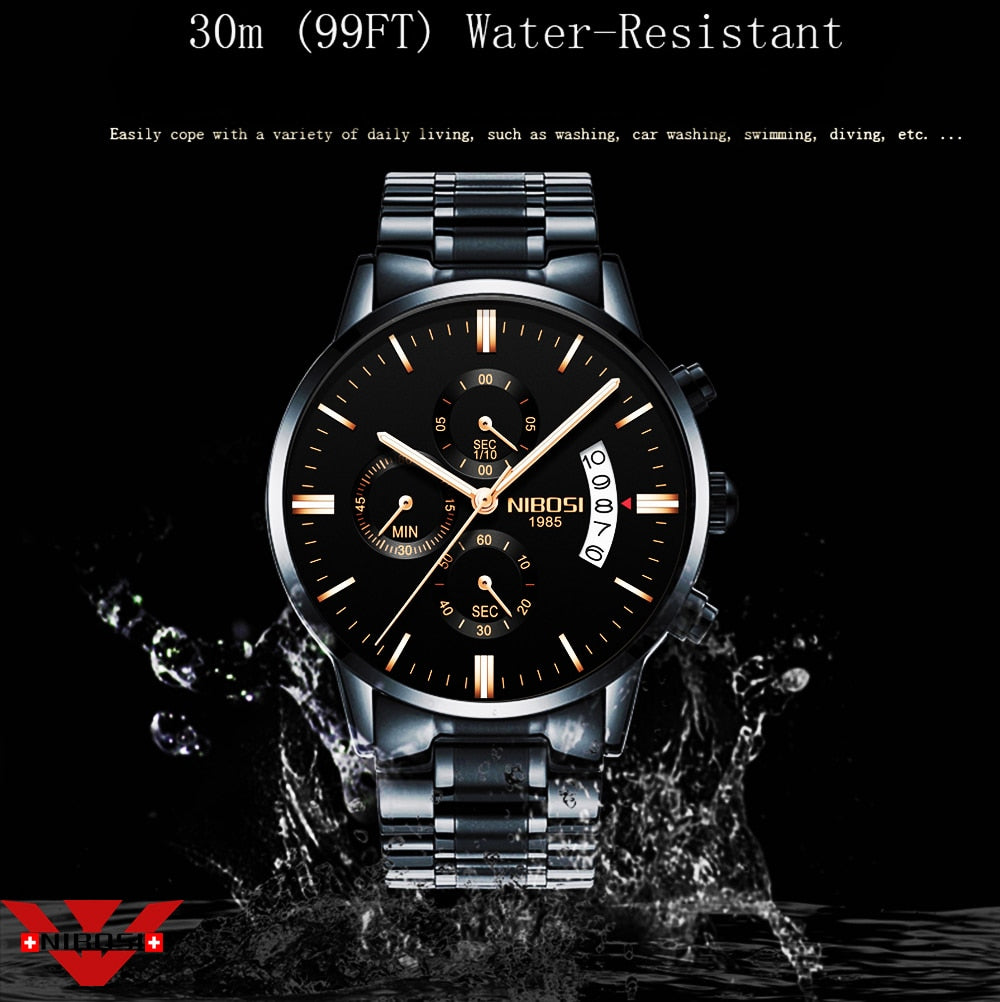 Men Watch Top Brand Men's Watch Fashion Watches Relogio Masculino Military Quartz Wrist Watches Hot Clock Male Sports NIBOSI