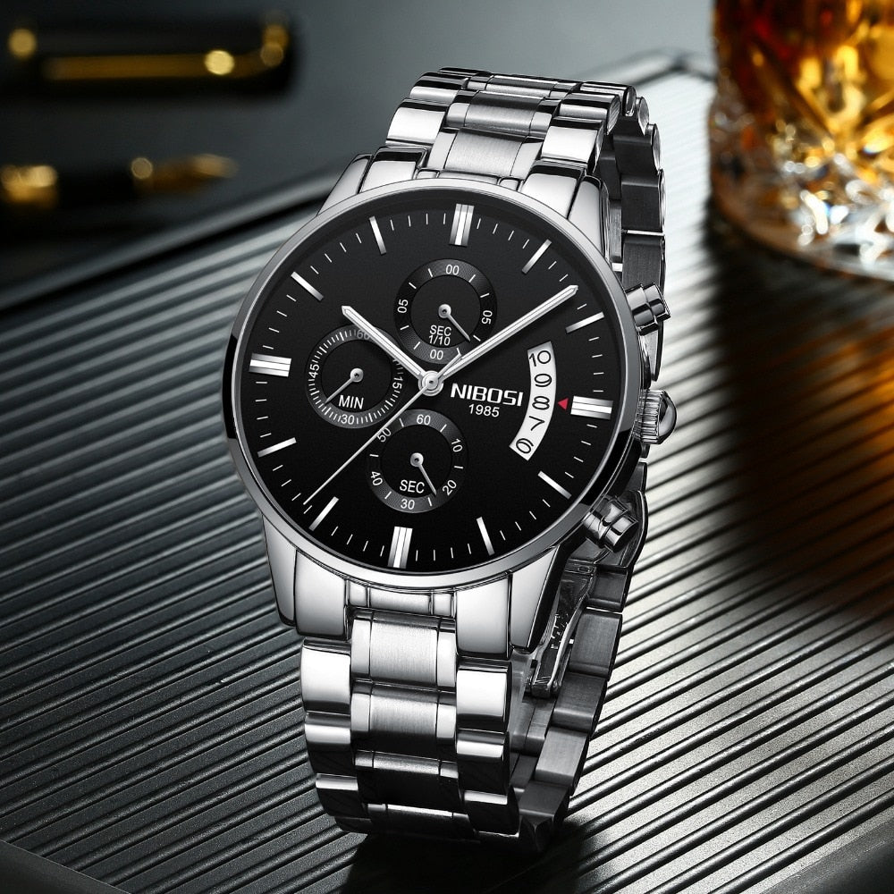 Men Watch Top Brand Men's Watch Fashion Watches Relogio Masculino Military Quartz Wrist Watches Hot Clock Male Sports NIBOSI