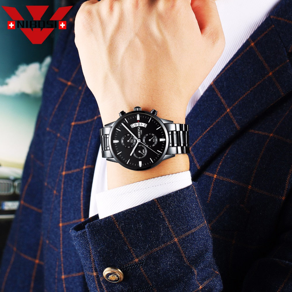 Men Watch Top Brand Men's Watch Fashion Watches Relogio Masculino Military Quartz Wrist Watches Hot Clock Male Sports NIBOSI